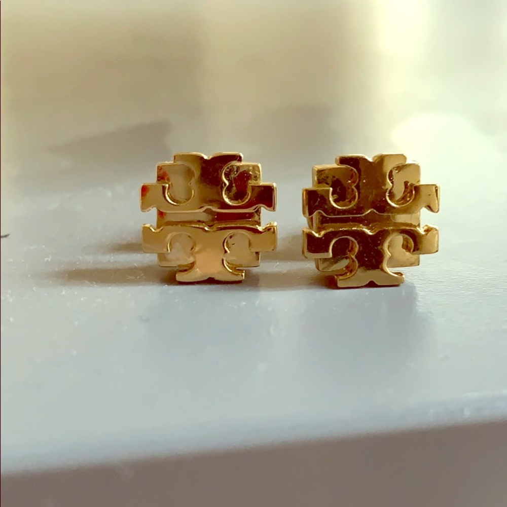 Tory Burch Gold Logo Earrings